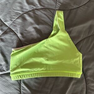 Fleo Neon Lime One-Shoulder Sports Bra